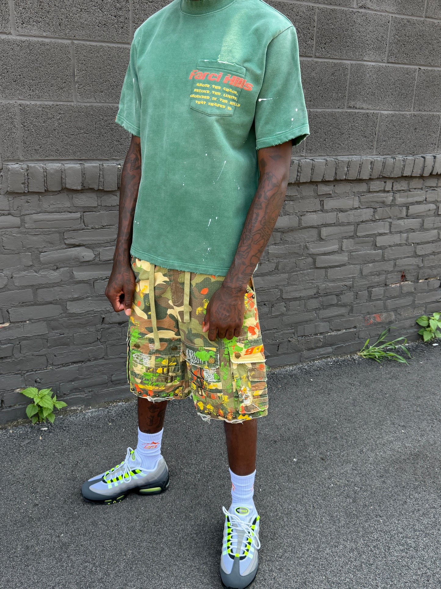 Studded Camo Shorts