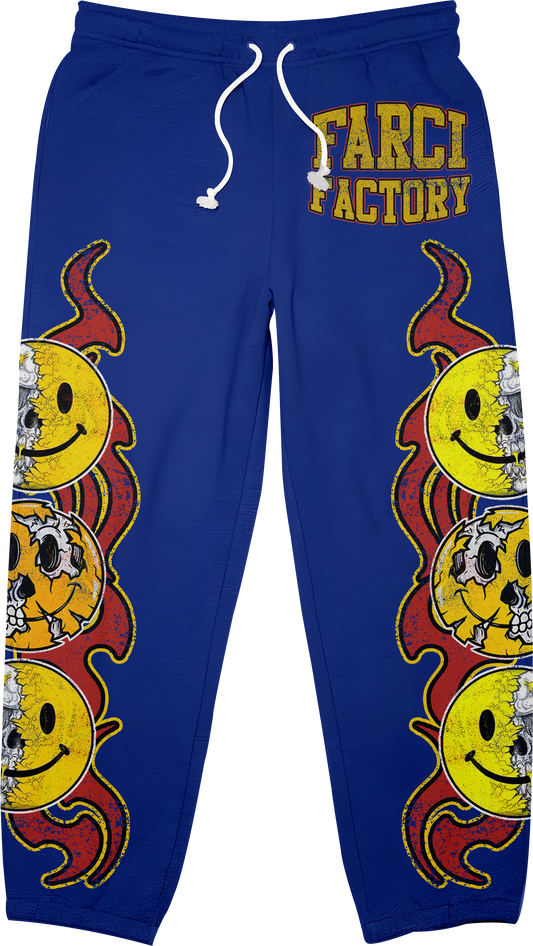 Smiley face sweatpants (blue)