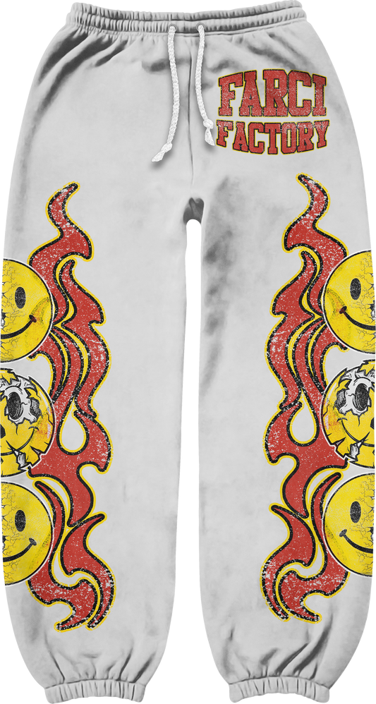 smiley face sweats (wolf grey)