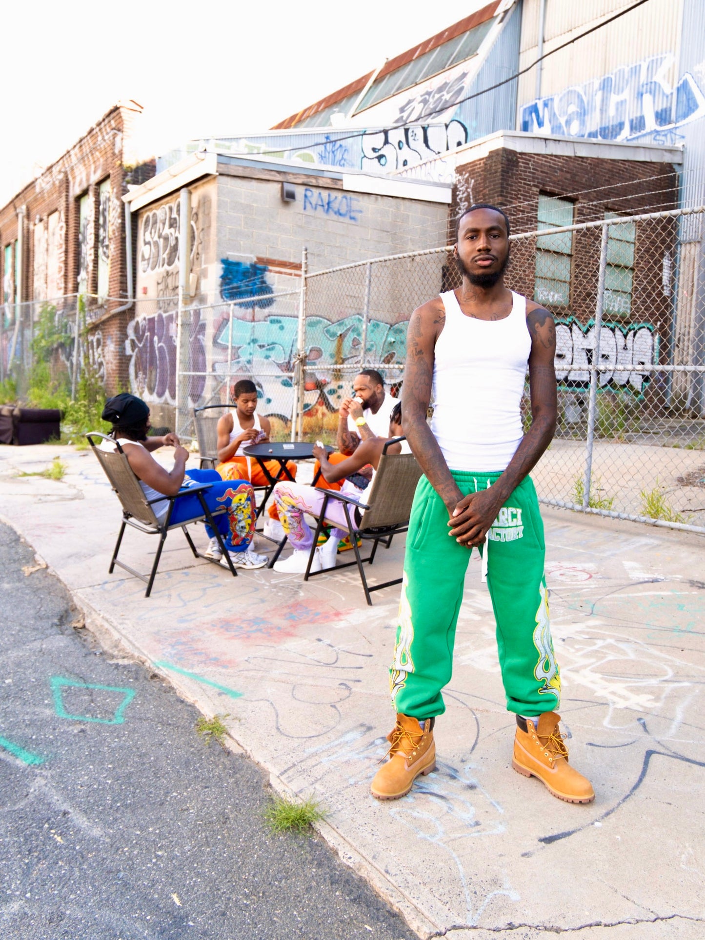 Smiley face sweatpants Kelly green