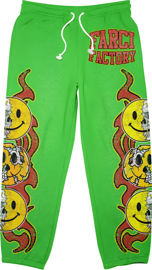 smiley face sweats (green)