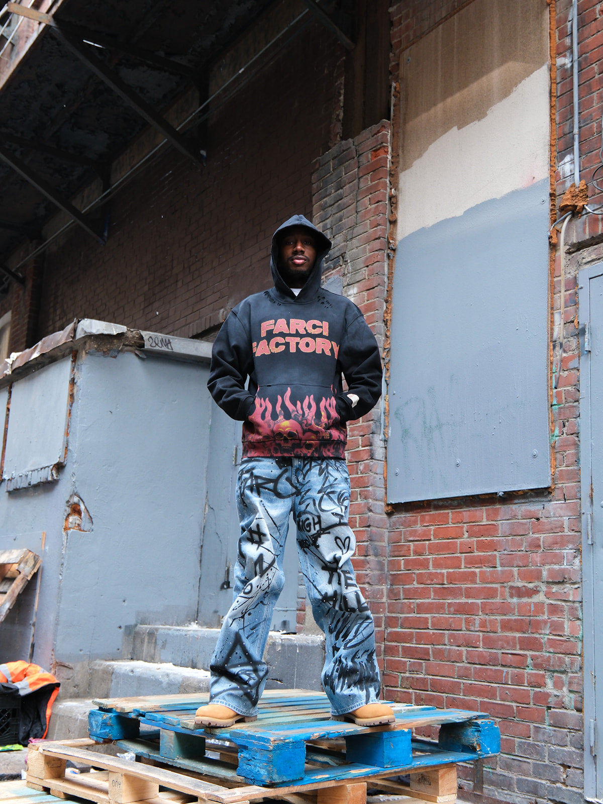 Skull in flames (Hoodie)