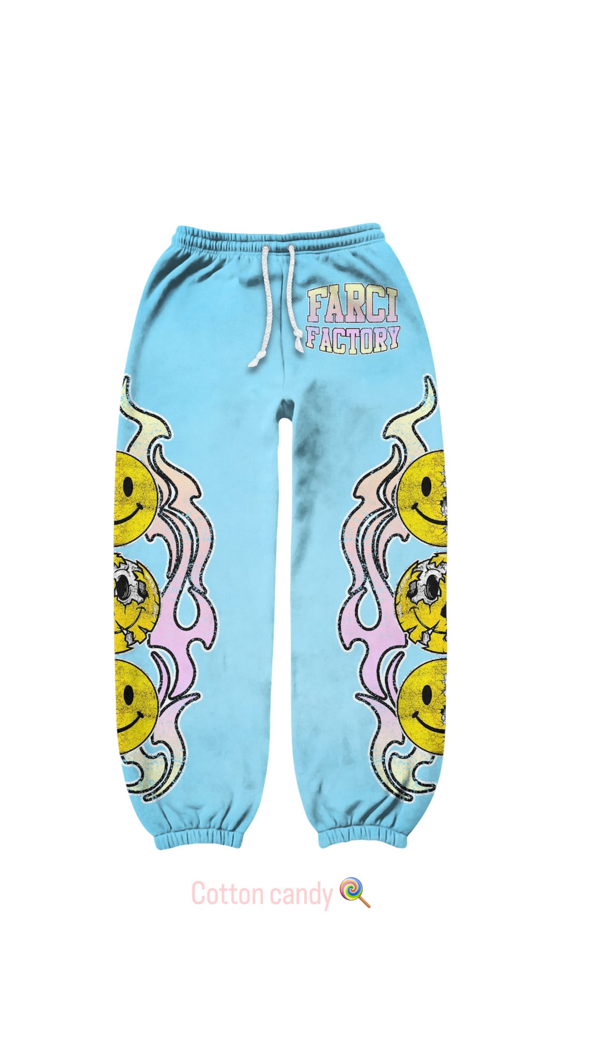 Smiley face sweats (cotton candy)
