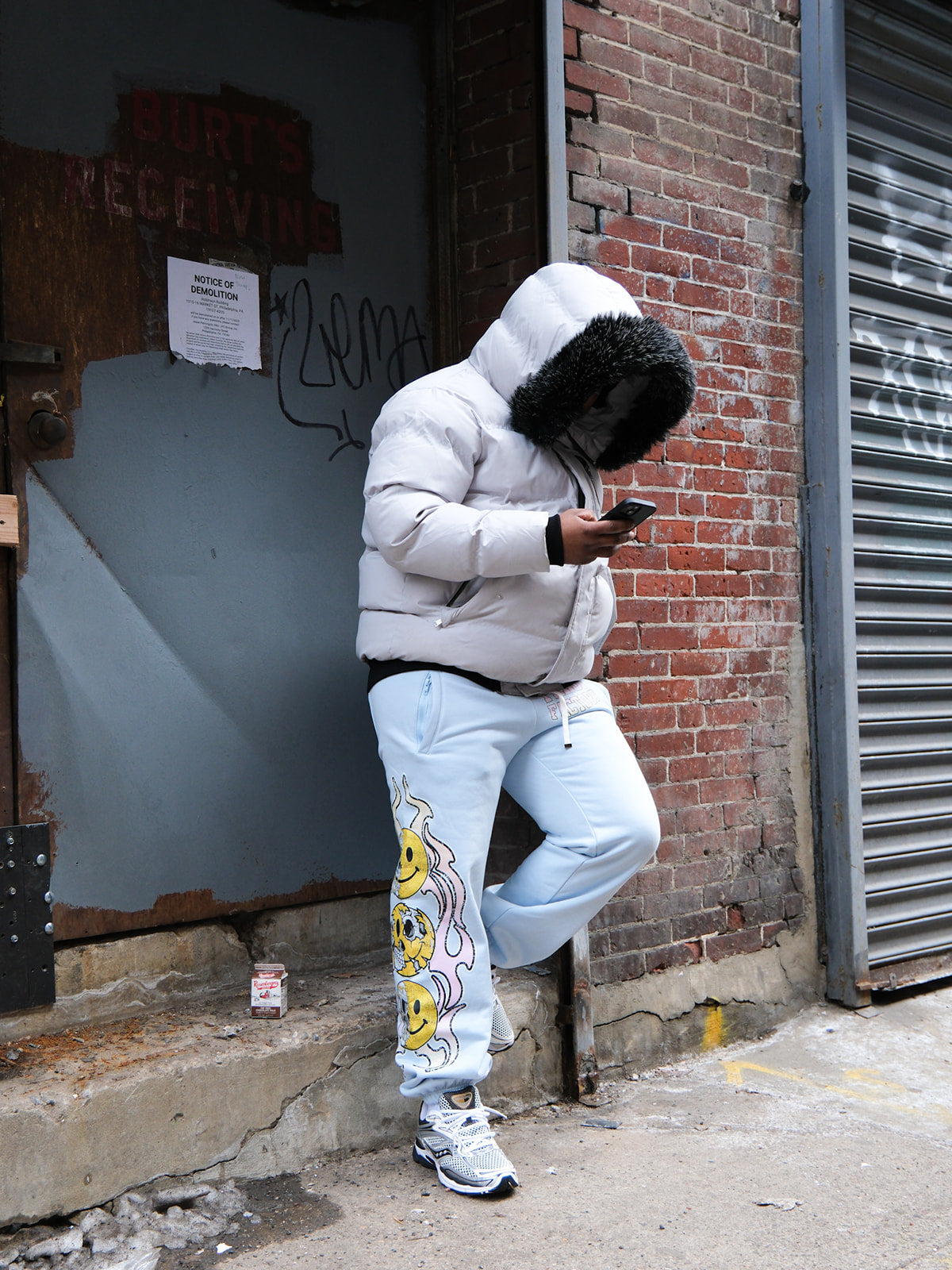 Smiley face sweats (cotton candy)