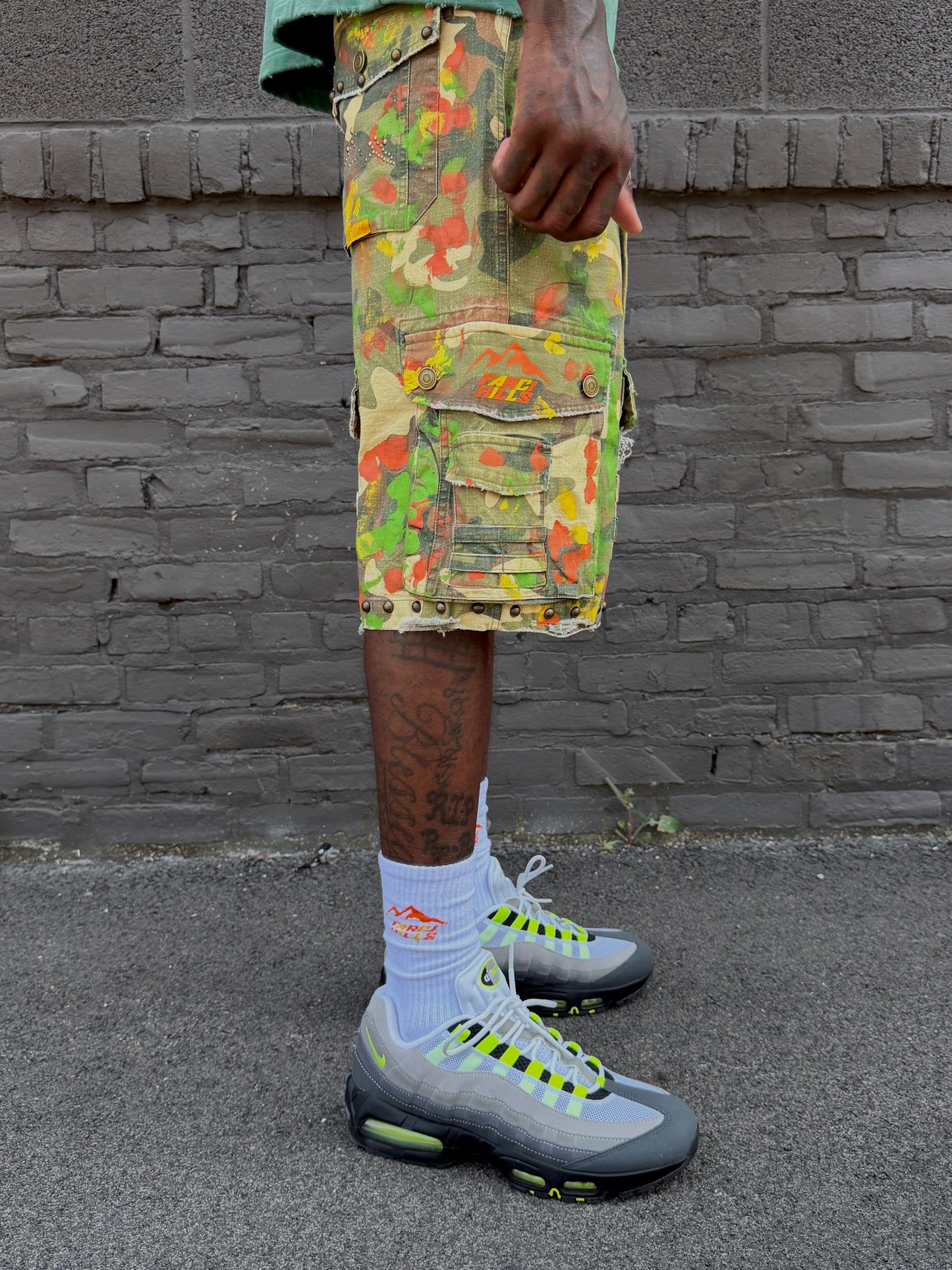 Studded Camo Shorts